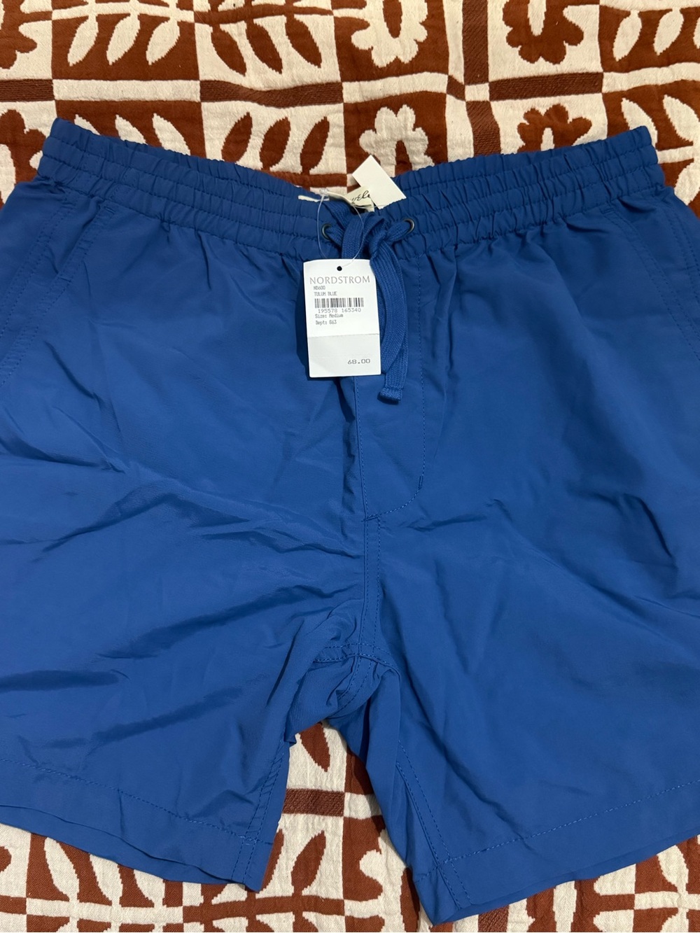 Madewell Men's Pull-On Short in Nylon in Tulum Blue NWT